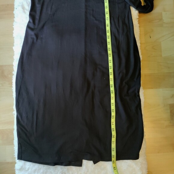 Eileen Fisher Stretch Brown Mock Neck Dress Long Sleeve Size Medium. - Picture 5 of 8